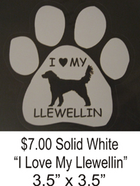 I Love My Llewellin White window decal